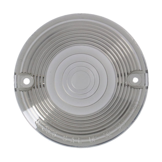 Replacement turn signal lens. flat lens. Smoke — 86-23 H-D with screw mounted flat lens turn signals (NU)