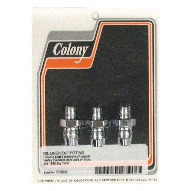 Colony, oil line fitting set. Chrome