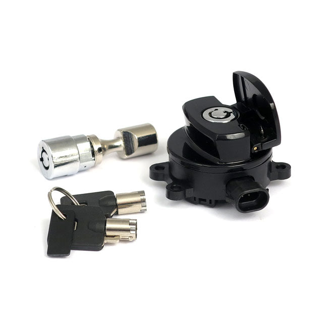 11-up ignition switch, side hinge type. Black — 11-15 FXST; 11-17 FLST/C/F/N; FLS/S (NU)