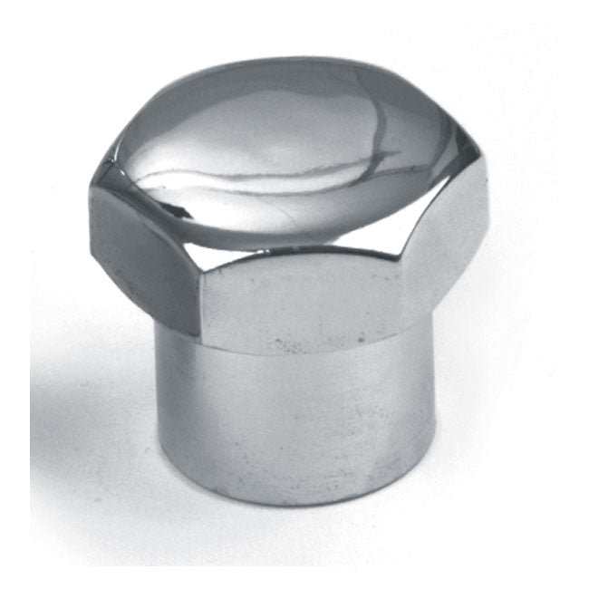 Fork stem nut. domed. Chrome