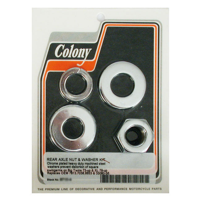 Colony axle nut and washer kit, rear