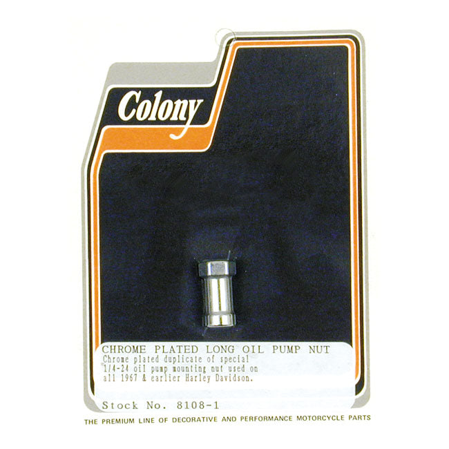 Colony oil pump nut, early style — 36-67 Big Twin OHV (NU)