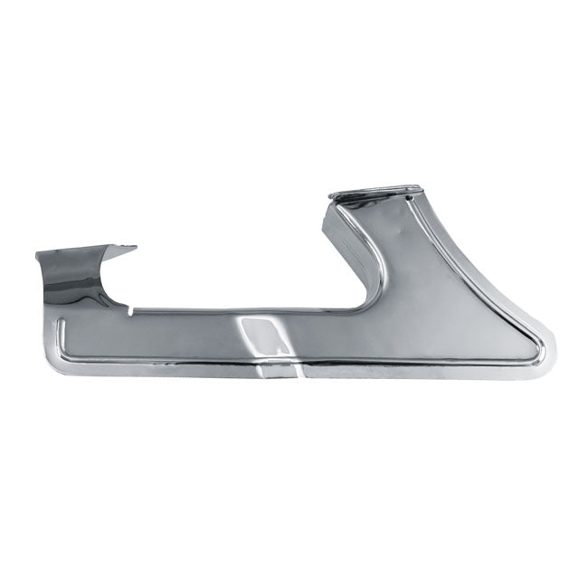 Lower rear belt guard. Chrome — 85-94 FXR; FLT/Touring; FLHT; FLHS models with 70t. pulley (NU)