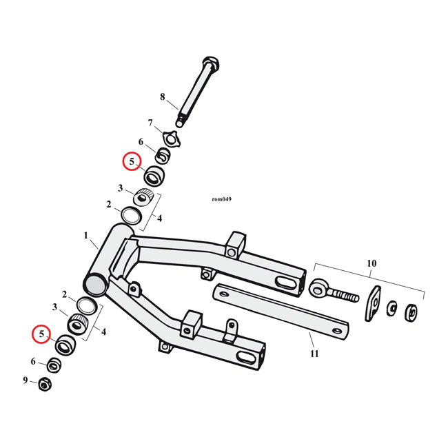 MCS, swingarm/wheel seal. steel od