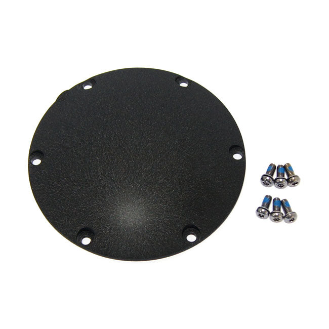 Derby cover, OEM style Domed. Black wrinkle — 04-22 XL Sportster; 08-12 XR1200 (NU)