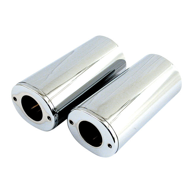 Upper fork slider covers, +4". Chrome