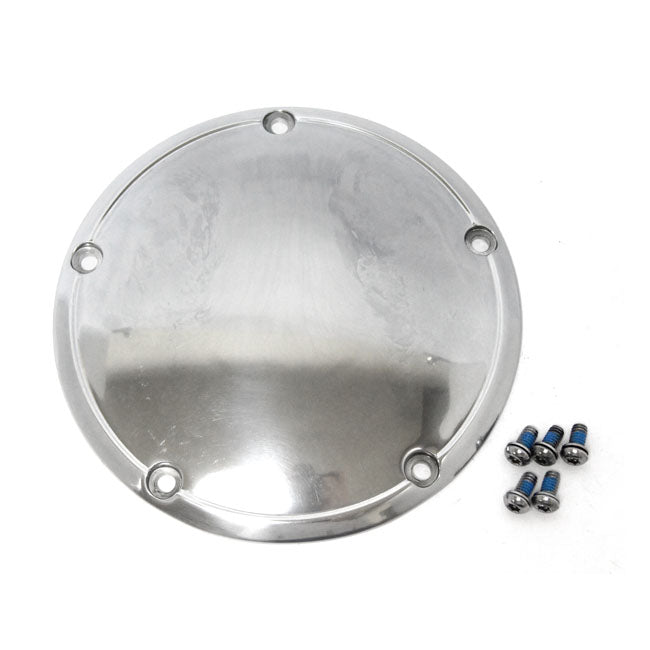 Derby cover, OEM style Domed. Polished — 99-17 Dyna; 99-18 Softail (Excl. 2018 FLSB); 99-15 FLT/Touring; Trike (Excl. 2015 FLHTCUL; FLHTKL) (NU)
