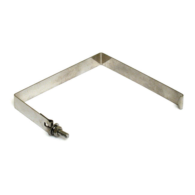 Battery hold down strap. Chromed stainless — 71-78 FX; 70-78 XLCH. Kickstart models (NU)