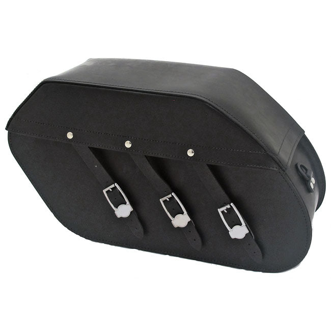 MCS, reinforced rigid leather saddlebag set. 22 liter