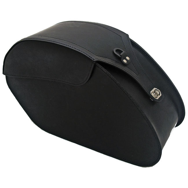 MCS, reinforced rigid leather saddlebag set. 28 liter