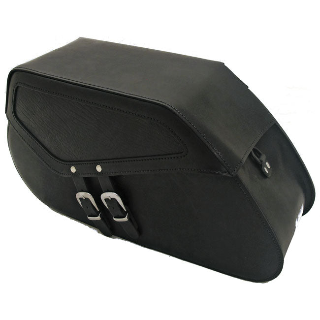 MCS, reinforced rigid leather saddlebag set. 25 liter