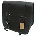 MCS, single leather saddlebag. 30 liter. Black