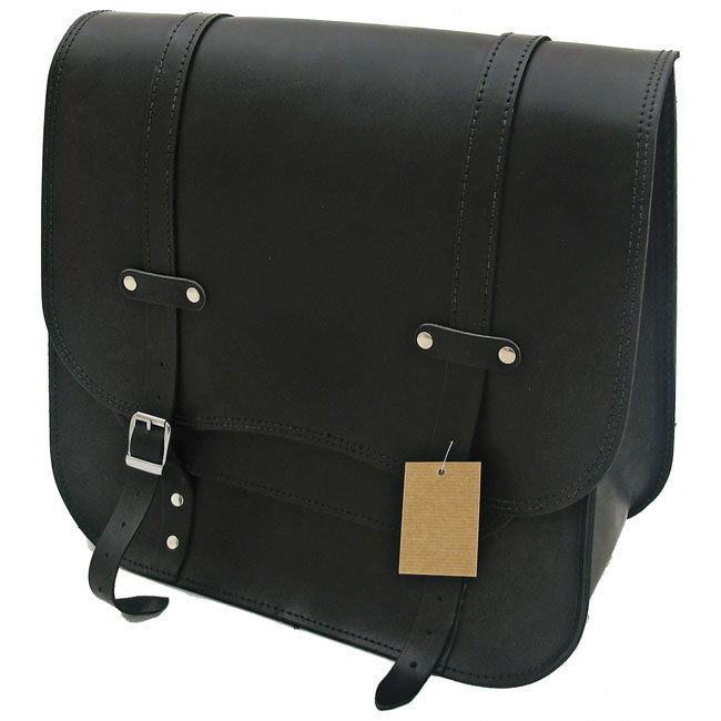 MCS, single leather saddlebag. 30 liter. Black