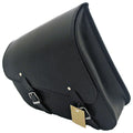 MCS, leather swing arm bag left, 12 liter. Black