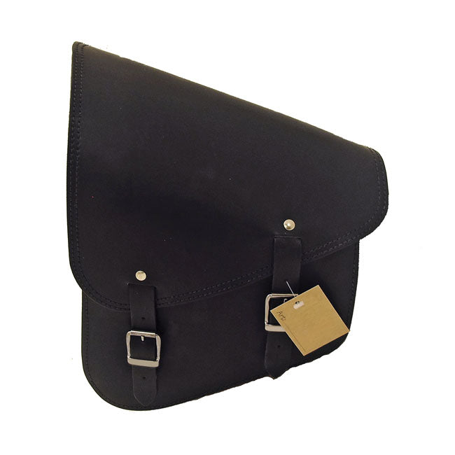 MCS, full leather swing arm bag left, 11 liter. Black