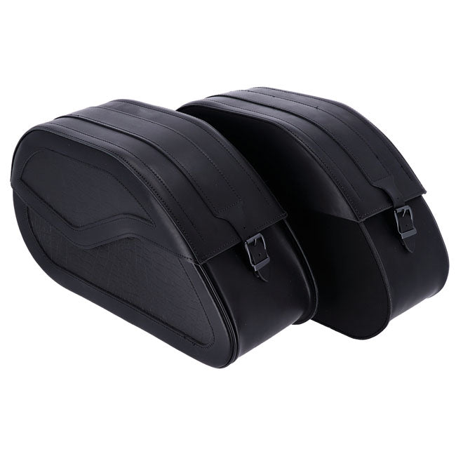 MCS, reinforced rigid leather saddlebag set. 32 liter — Universal