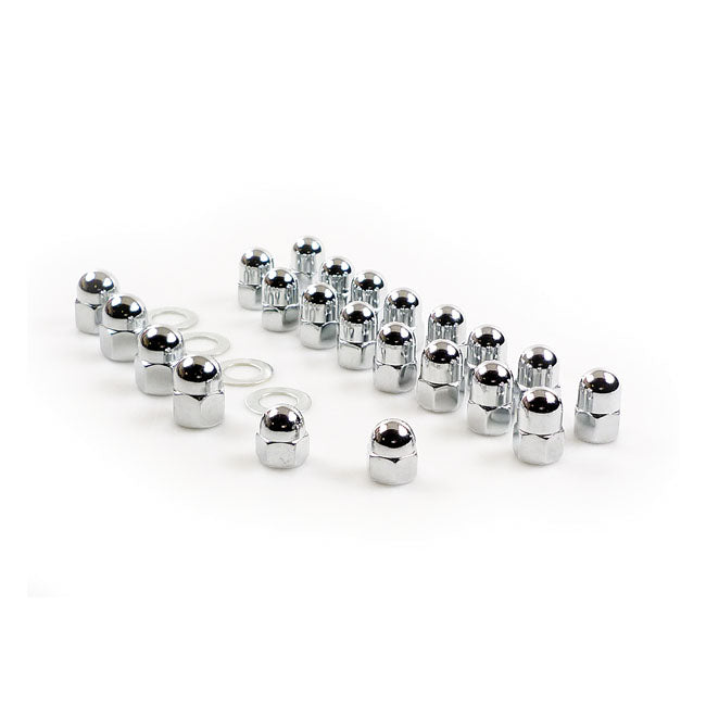 Colony, Shovel rocker box top nut kit. Chrome, Acorn