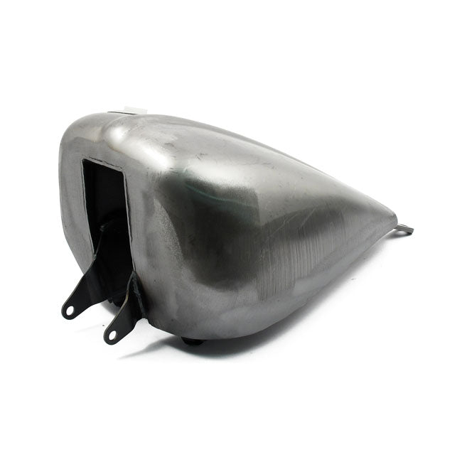 Amen style ribbed gas tank, 2.35 gallon — 00-05 Softail (NU) carburetor models