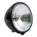 6-1/2" springer headlamp assembly. 6v. Black