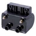 Late OEM style ignition coil. 12v, 4 ohm. Black