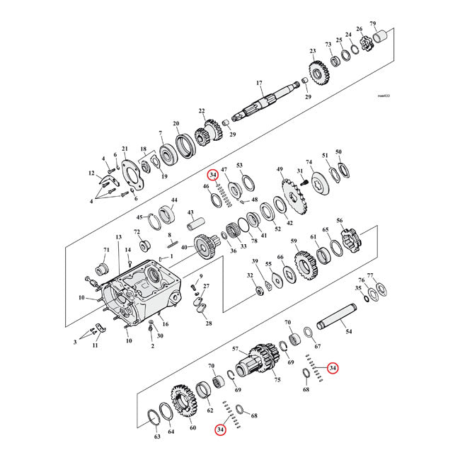 Transmission rollers +.001" o.s.