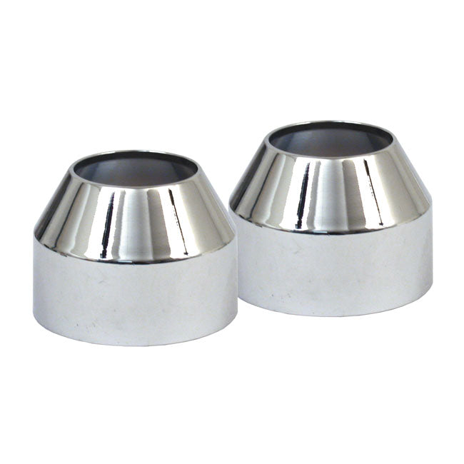 Fork boot covers, chrome — 73-74 XL Sportster; 73-77 FX (NU) (35mm)