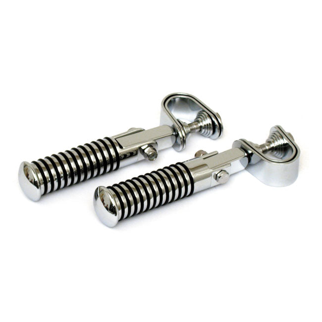 O-ring foot peg set. clamp-on. Chrome — Universal