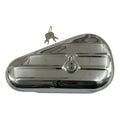 Teardrop tool box ribbed. Chrome — 40-64 FL; H-D CUSTOM APPLICATIONS