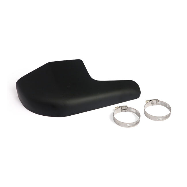 FL Shovel horizontal crossover heat shield black — 65-84 4-speed FL models (NU)