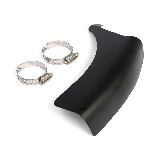 FL Shovel horizontal crossover heat shield black — 65-84 4-speed FL (NU)