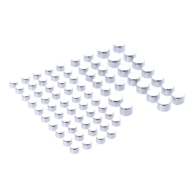 Smoothtopps, push-on cover set (75pc). Chrome