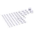 Smoothtopps, push-on cover set (81pc). Chrome