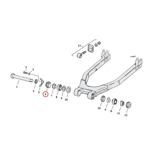 Lock nut, right swingarm bearing