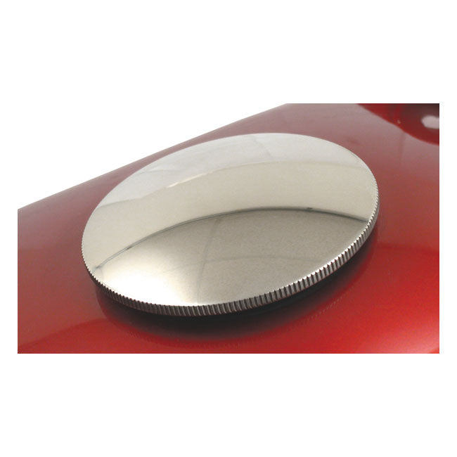 Stainless steel gas cap set, domed — 96-99 H-D (NU)