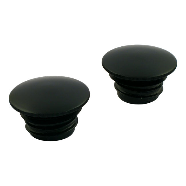 Black gas cap set, domed — 82-95 H-D (NU) (Excl. FLT)