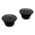 Black gas cap set, pointed — 96-99 H-D (NU)