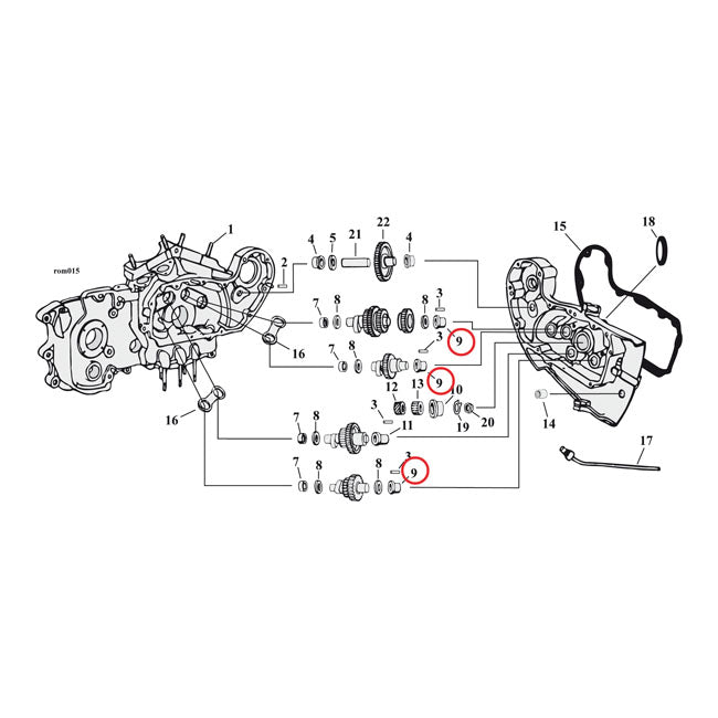 Camshaft bushing, outer. std — 52-22 K; XL Sportster (Excl. XR1200): #1;3;4 cam. 37-48 74/80" Flathead: #3;4 cam. 37-73 45" (750cc) Flathead: #4 cam.