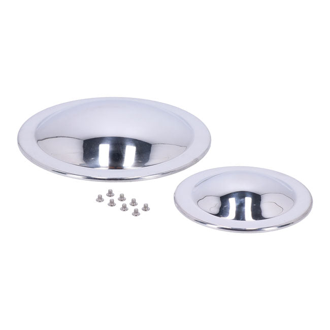 BDL, primary pulley domes for 3" drives. Polished — 86-06 Softail and FXR; FLT/Touring kits with 72-47 and 72-48 pulley ratio (NU)
