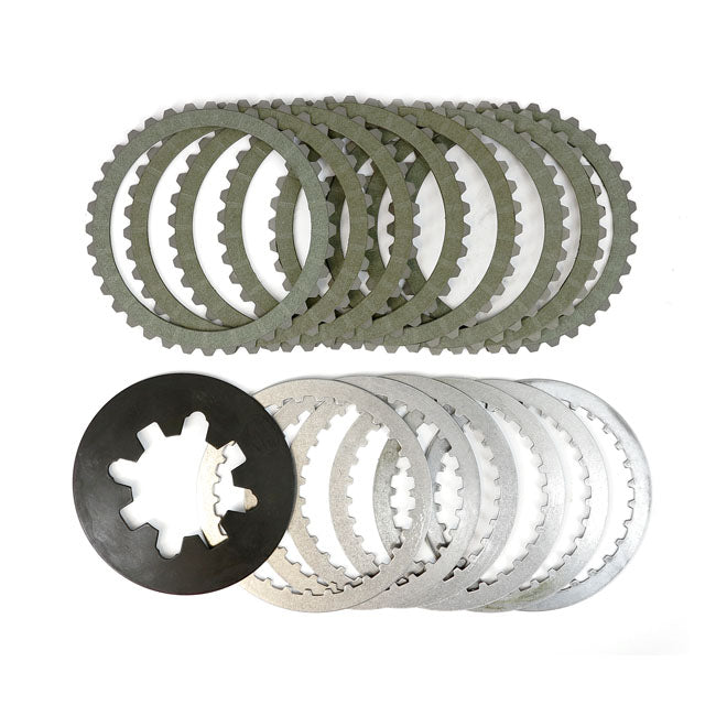 BDL, Aramid clutch plate kit — 90-97 Big Twin; 91-22 XL Sportster; 08-12 XR1200 (NU)