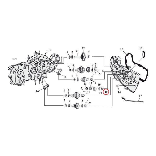 Nut, pinion shaft gear — 77-90 XL Sportster (NU)