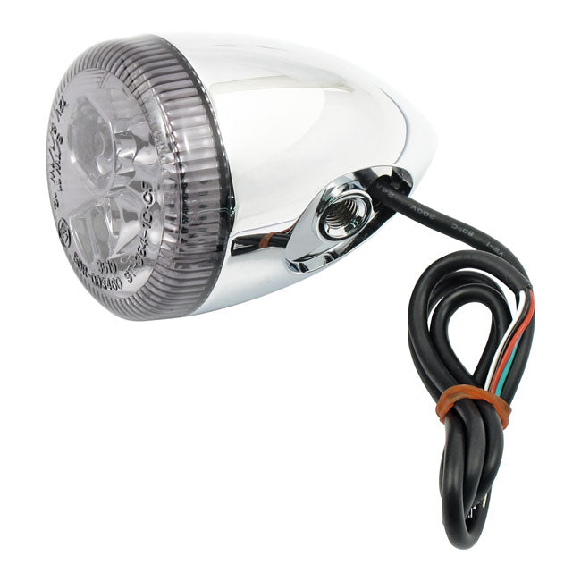 3-1 LED bullet taillight / turn signal combo. Chrome. Smoke — 09-12 (NU) XL883N Nightster; Custom applications