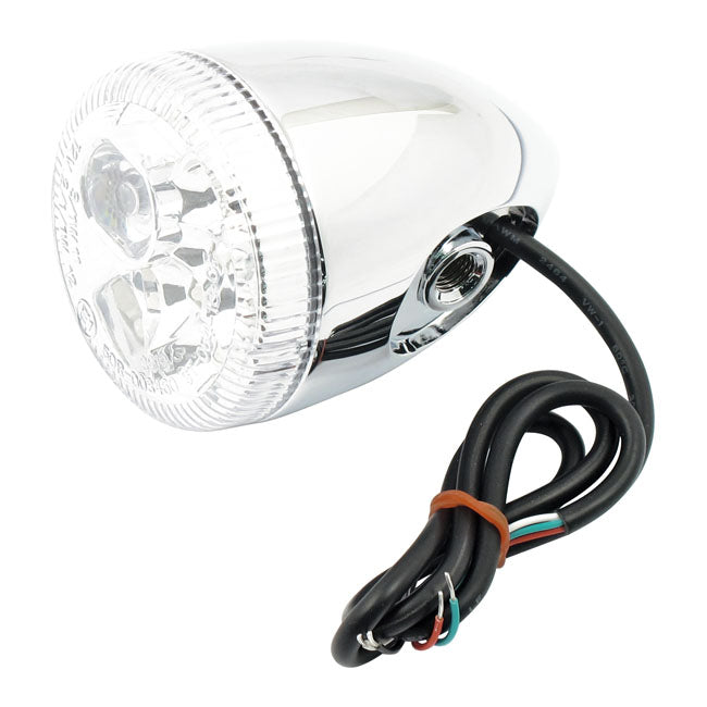 3-1 LED bullet taillight / turn signal combo. Chrome. Clear — 09-12 (NU) XL883N Nightster; Custom applications