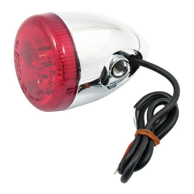 3-1 LED bullet taillight / turn signal combo. Chrome. Red — 09-12 (NU) XL883N Nightster; Custom applications