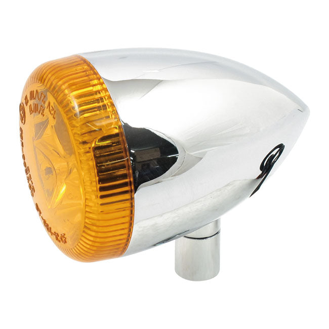 3-1 LED bullet taillight / turn signal combo. Chrome. Amber — Universal