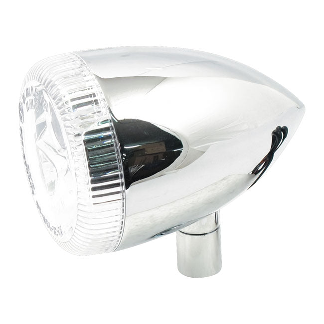 3-1 LED bullet taillight / turn signal combo. Chrome. Clear — Universal