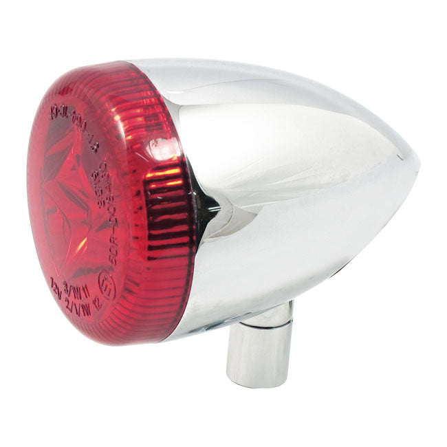 3-1 LED bullet taillight / turn signal combo. Chrome. Red — Universal