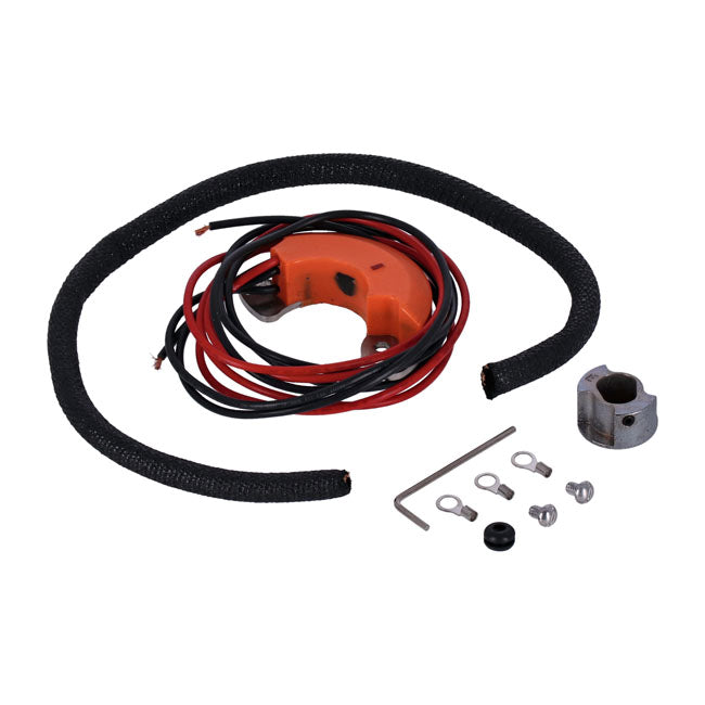 V-Tronic, electronic ignition for 6 & 12V. Hand advance — 36-47 Big Twin Flathead; 36-47 Knuckle and 38-47 WL; WLA; WLC (NU)