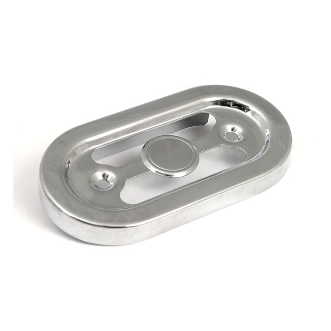 Voltage regulator/rectifier cover. Chrome — 91-03 Dyna (NU)