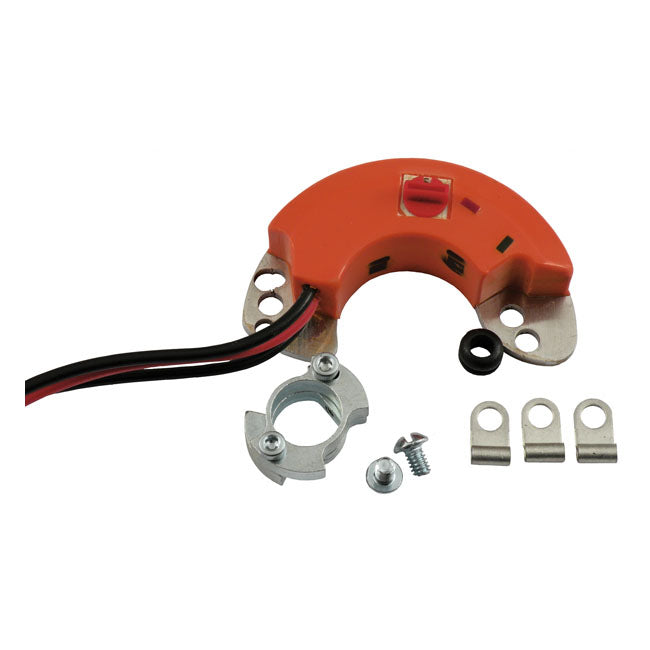 V-Tronic, electronic ignition for 6 & 12V. E-advance — 36-47 Big Twin Flathead; 36-47 Knuckle and 38-47 WL; WLA; WLC