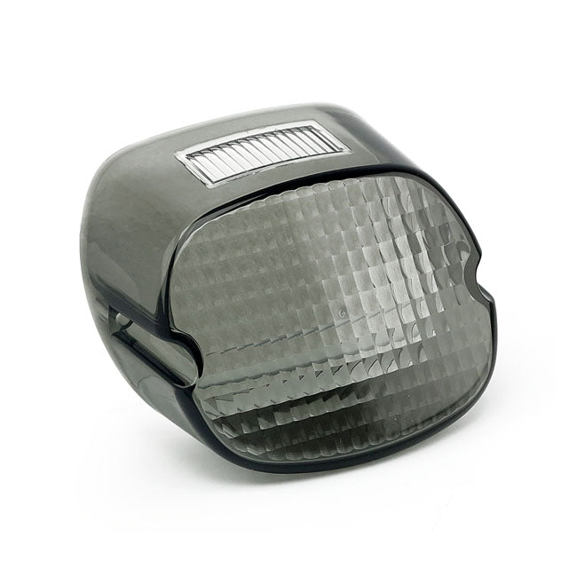 Laydown taillight lens. Light smoke — L03-23 various Softail; Dyna; FLT/Touring; XL Sportster. (With center mounted taillight)